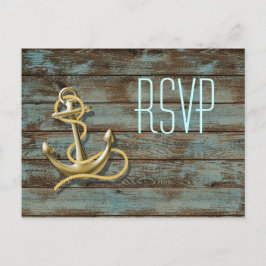 Postal De Invitación playa de madera muelle ancla boda nautica rsvp