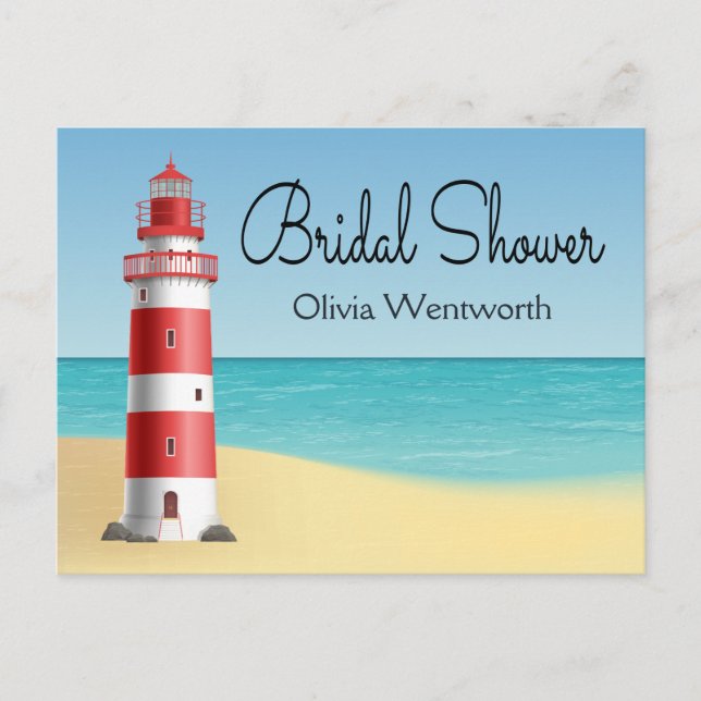 Postal De Invitación Playa Naudal Bridal Shower (Anverso)