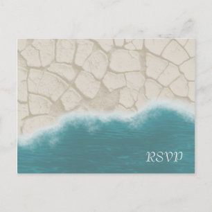 Postal De Invitación Playa realista RSVP: Delante y atrás