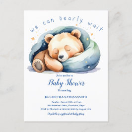 Postal De Invitación Podemos Esperar A Que Teddy Bear Baby Shower Inv
