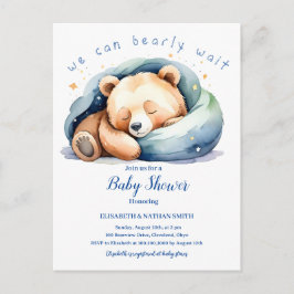 Postal De Invitación Podemos Esperar A Que Teddy Bear Baby Shower Inv