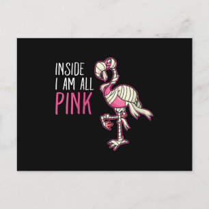 Postal De Invitación Por Dentro Soy Todo Flamingo Rosa Flamingo Diver