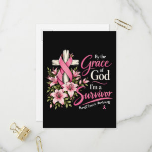 Postal De Invitación Por la gracia de Dios soy un sobreviviente de cánc