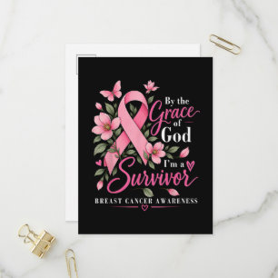 Postal De Invitación Por la gracia de Dios soy un sobreviviente de cánc