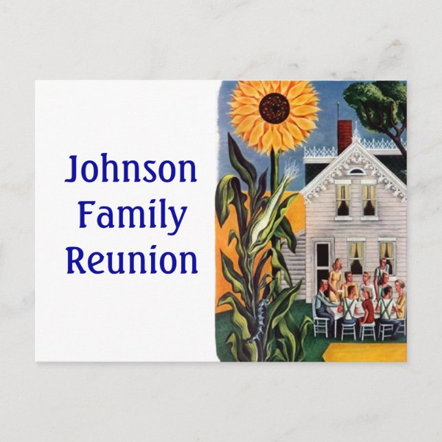 Postal De Invitación Porche delantero de la familia de la vendimia de p (Anverso)