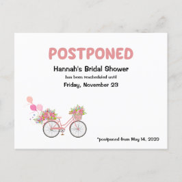 Postal De Invitación POSPONEN motocicleta con ducha de novia y floral