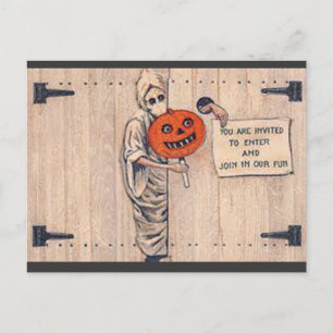 Postal De Invitación Postales/invitaciones de Halloween de época, alred