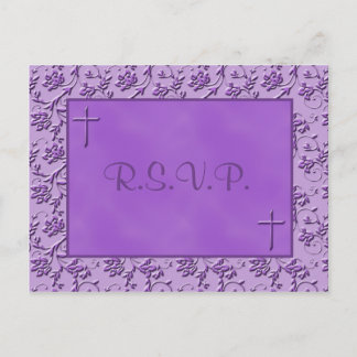 Postal De Invitación Postcard Christian Purple R.S.V.P.