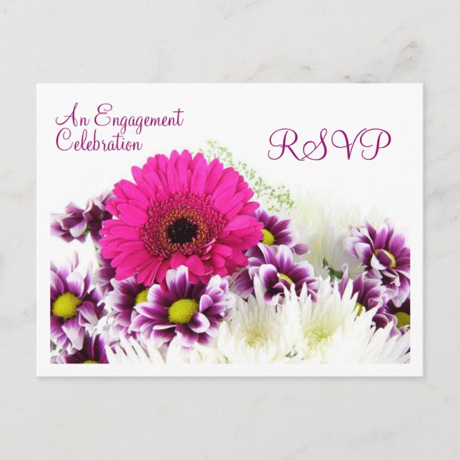 Postal De Invitación Postcard de compromiso/Boda de RSVP (Anverso)