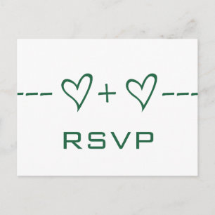 Postal De Invitación Postcard de Green Heart Ecuation RSVP