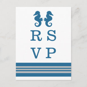 Postal De Invitación Postcard RSVP Nautical Blue Gray
