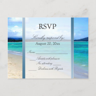 Postal De Invitación Postcarta de boda de destino RSVP