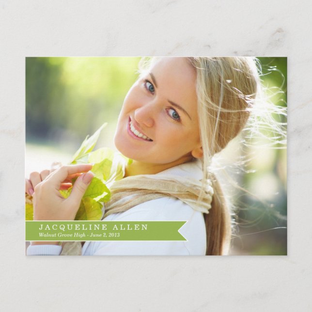 Postal De Invitación Postcarta de graduación de cinta simple (Anverso)