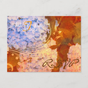 Postal De Invitación Postcarta de Hydrangea Autumn RSVP