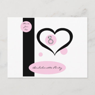 Postal De Invitación Postcarta de la Bachelorette de Pintriga Rosa