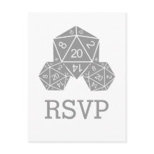 Postcarta de respuesta de dados gris D20