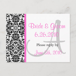 Postal De Invitación Postcarta de respuesta de damasco