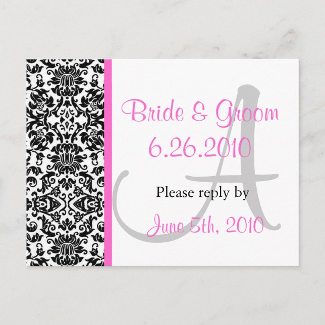 Postal De Invitación Postcarta de respuesta de damasco (Anverso)