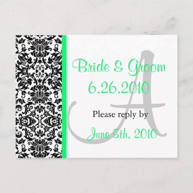 Postal De Invitación Postcarta de respuesta de damasco (Anverso)