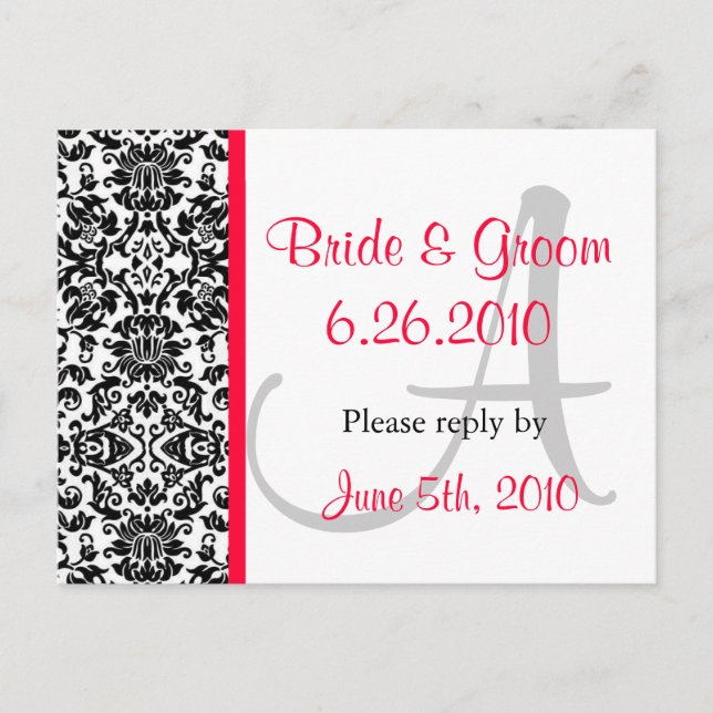Postal De Invitación Postcarta de respuesta de damasco (Anverso)