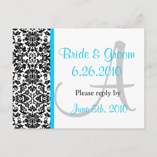 Postal De Invitación Postcarta de respuesta de damasco (Anverso)