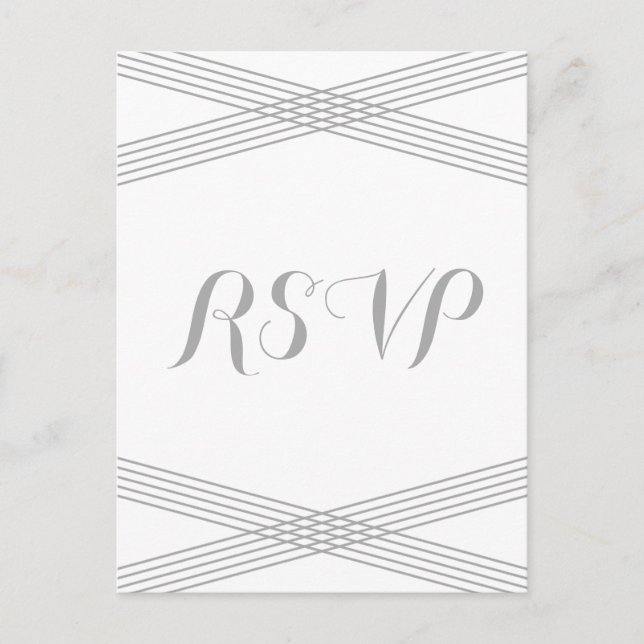 Postal De Invitación Postcarta de respuesta de deco moderno gris (Anverso)