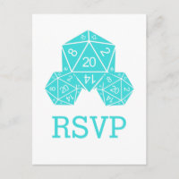 Postcarta de respuesta de los dados de Aqua D20