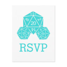 Postcarta de respuesta de los dados de Aqua D20