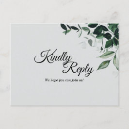 Postal De Invitación Postcarta de respuesta del Boda Botánico Neutral