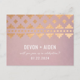 Postal De Invitación Postcarta de respuesta del Boda Gleam del suroeste