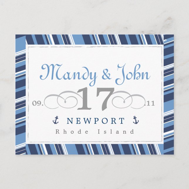 Postal De Invitación Postcarta de respuesta náutica (Anverso)