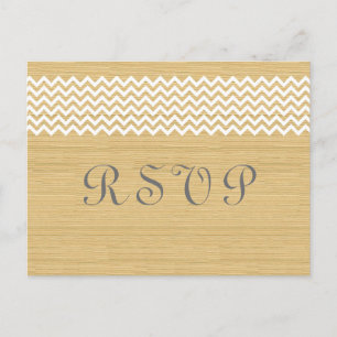Postal De Invitación Postcarta RSVP de Ivory Rustic Chevron