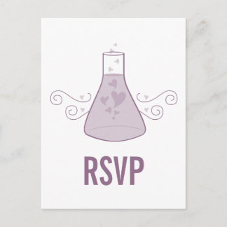 Postal De Invitación Postcarta RSVP de Química Dulce Morado