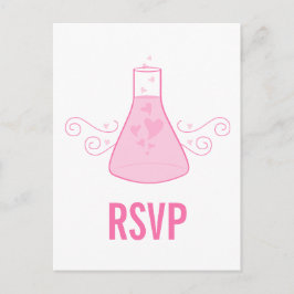 Postal De Invitación Postcarta RSVP de Química Dulce Rosa