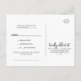 Postal De Invitación Postcarta RSVP de solicitud de canción de guión ru