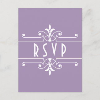 Postal De Invitación Postcarta RSVP Ornamental Purple Fancy