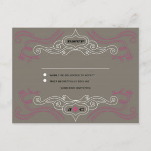 Postal De Invitación Poster de Boda de rollo 'n' Roll (Pewter / Black) 