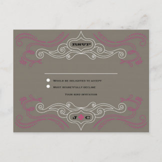 Postal De Invitación Poster de Boda de rollo 'n' Roll (Pewter / Black)