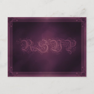 Postal De Invitación Poster de estilo vintage Postcard Purple RSVP