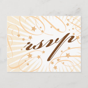 Postal De Invitación Poster Rústico: Criam & Brown Wedding RSVP