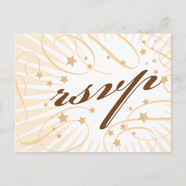 Postal De Invitación Poster Rústico: Criam & Brown Wedding RSVP (Anverso)