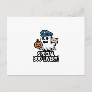 Postal De Invitación Postman Boo – Spooky Cute Halloween Ghost Delivery