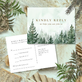 Postal De Invitación Posttarjeta RSVP de solicitud de canción de Pine F