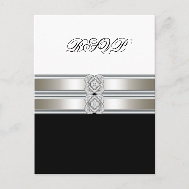 Postal De Invitación Postulación RSVP en blanco negro (Anverso)