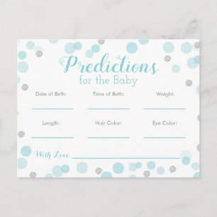 Postal De Invitación Predicciones para el juego de Baby Shower para beb