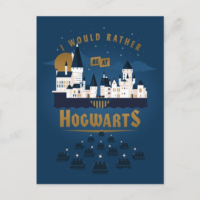 Postal De Invitación Preferiría Estar En HOGWARTS™ Abstract Bote Ride (Anverso)