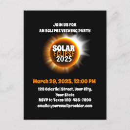 Postal De Invitación Presenciando el eclipse solar parcial 3/29/2025 Es