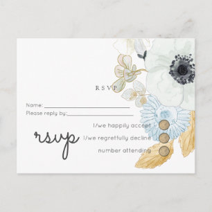 Postal De Invitación PRESUPUESTO Baby Shower Blue Anemone