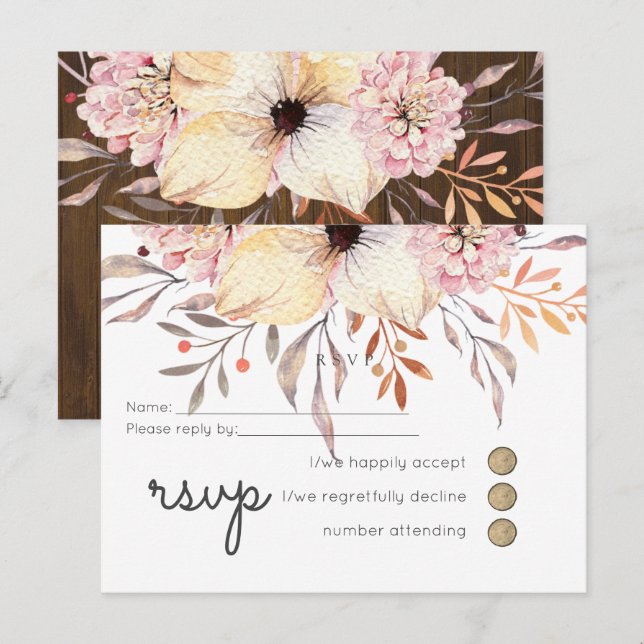 Postal De Invitación PRESUPUESTO Baby Shower Peach Floral (Anverso / Reverso)