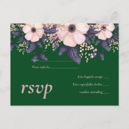 Postal De Invitación Presupuesto de Boda floral rosa verde